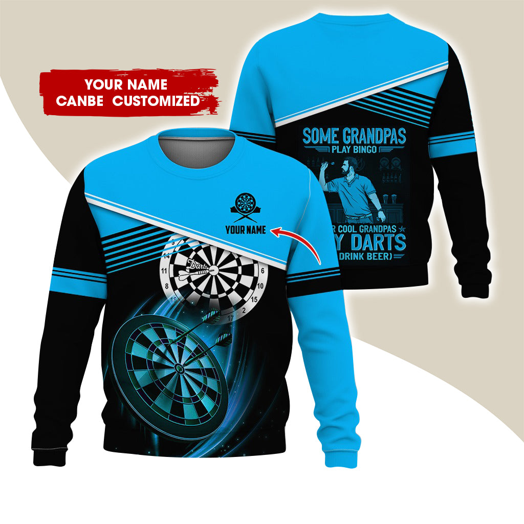 Customized Name & Text Darts Sweatshirt, Personalized Some Grandpas Play Bingo Sweatshirt For Men & Women - Gift For Darts Lovers, Darts Players