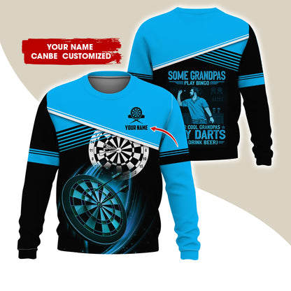 Customized Name & Text Darts Sweatshirt, Personalized Some Grandpas Play Bingo Sweatshirt For Men & Women - Gift For Darts Lovers, Darts Players