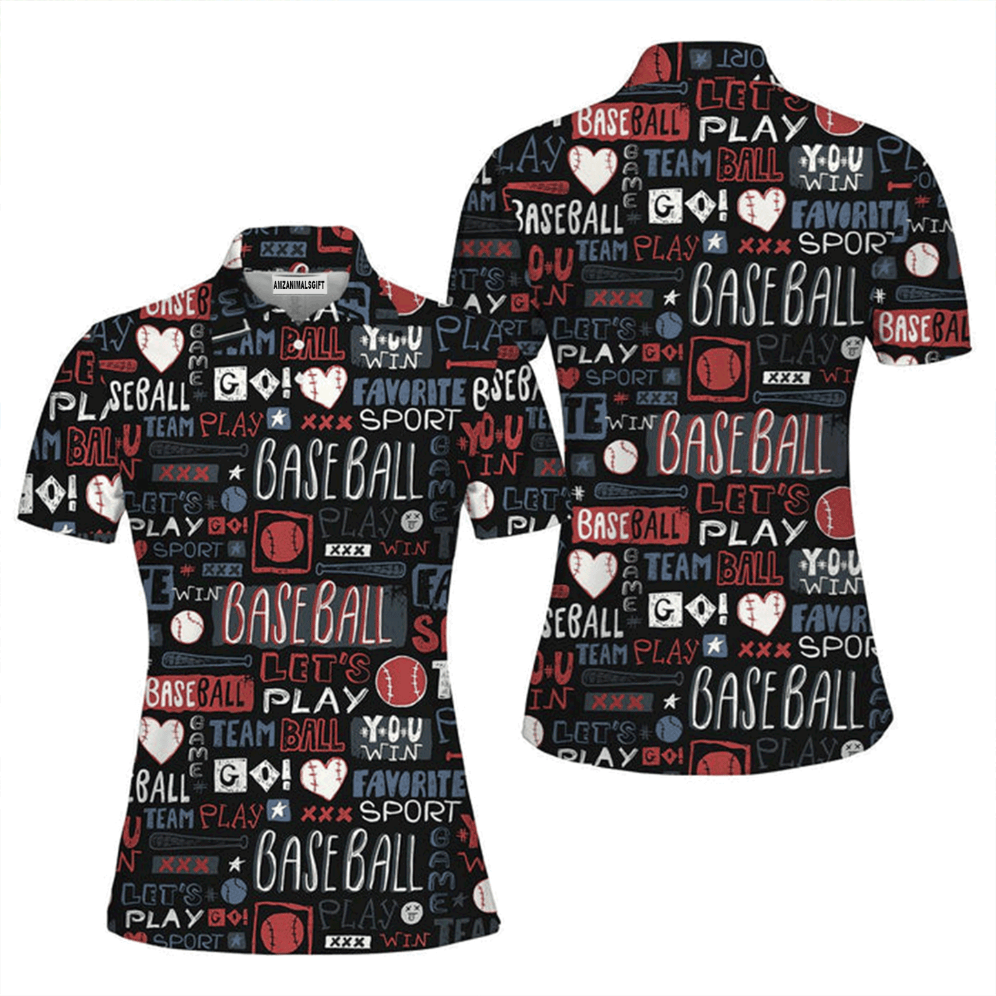 Baseball Women Polo Shirt, Baseball Let's Play Polo Shirt For Women, Perfect Polo Shirt For Baseball Lovers