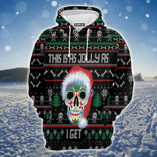 Skull Xmas Premium Christmas Hoodie, This Is As Jolly As I Get Unisex Hoodie For Men & Women - Perfect Gift For Christmas, Family