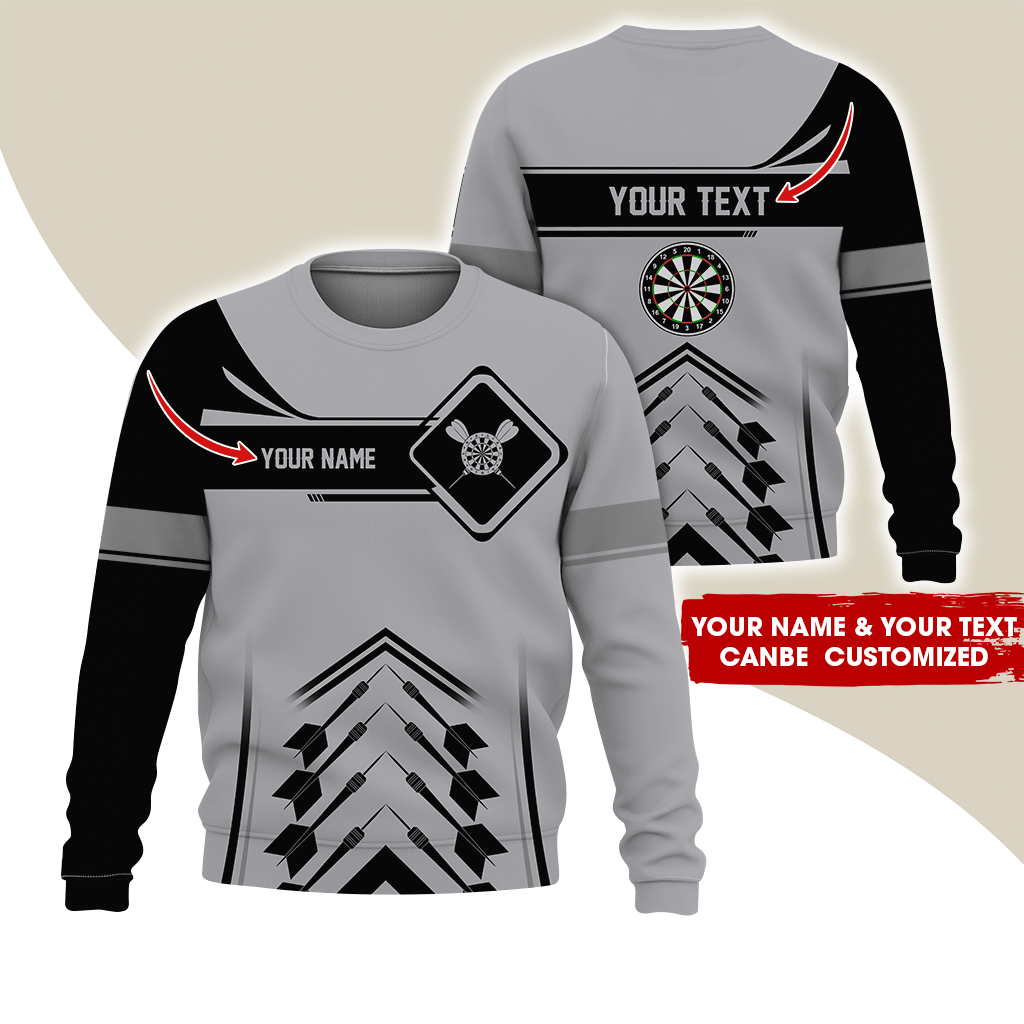 Customized Name Darts Sweatshirt, Elevate Your Dart Game With Our Custom Name Sweatshirt, Perfect Gift For Darts Lovers, Friend, Family