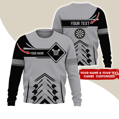 Customized Name Darts Sweatshirt, Elevate Your Dart Game With Our Custom Name Sweatshirt, Perfect Gift For Darts Lovers, Friend, Family