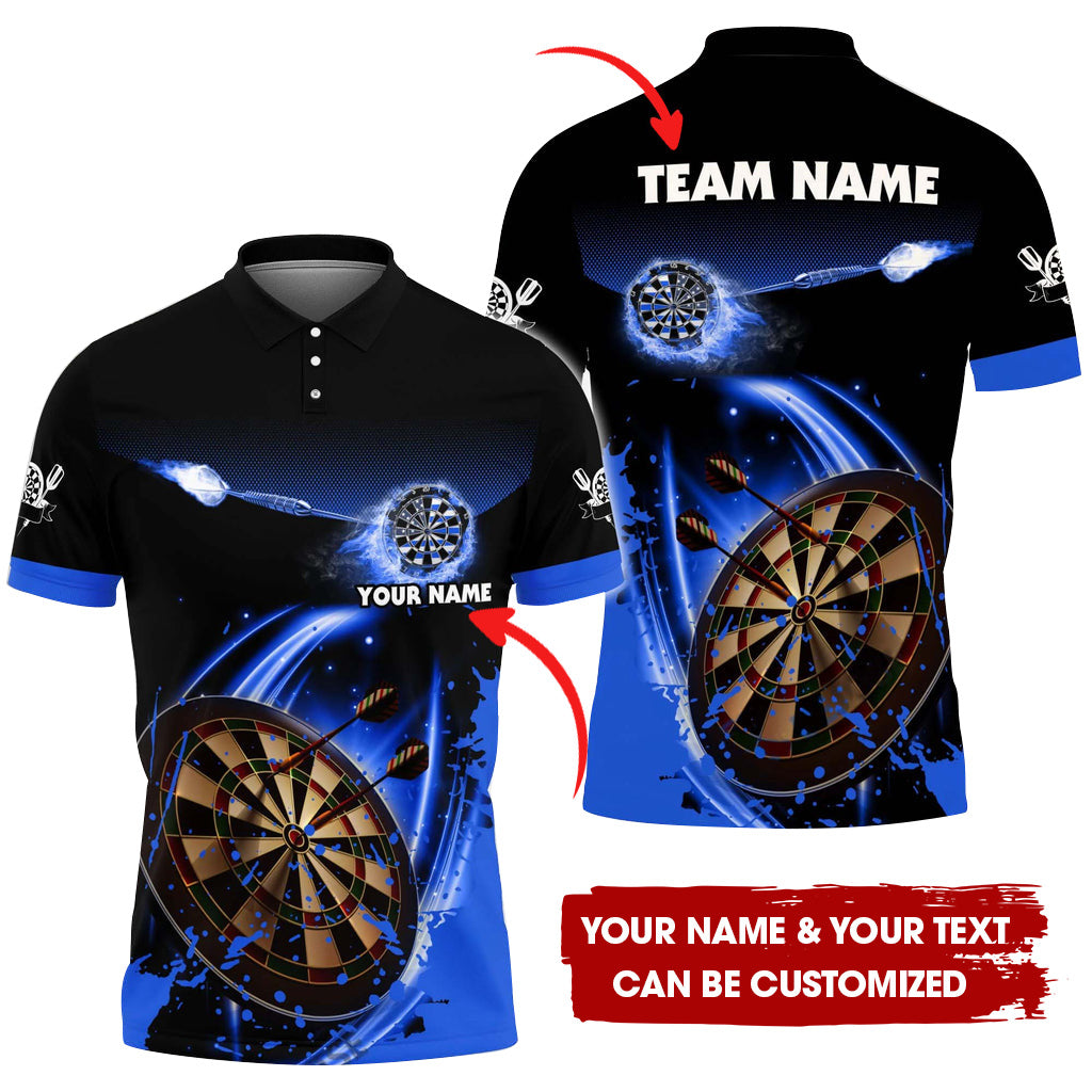 Customized Fire Darts Men Polo Shirt, Personalized Darts For Team Polo Shirt For Men, Perfect Gift For Darts Lovers, Darts Players