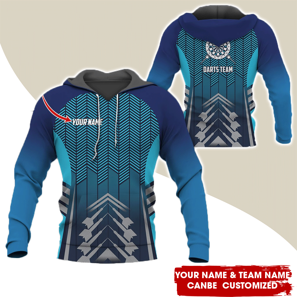 Personalized Darts Premium Hoodie, Dartsboards Hoodie Blue For Darts Player, Perfect Gift For Darts Lovers, Friend, Family