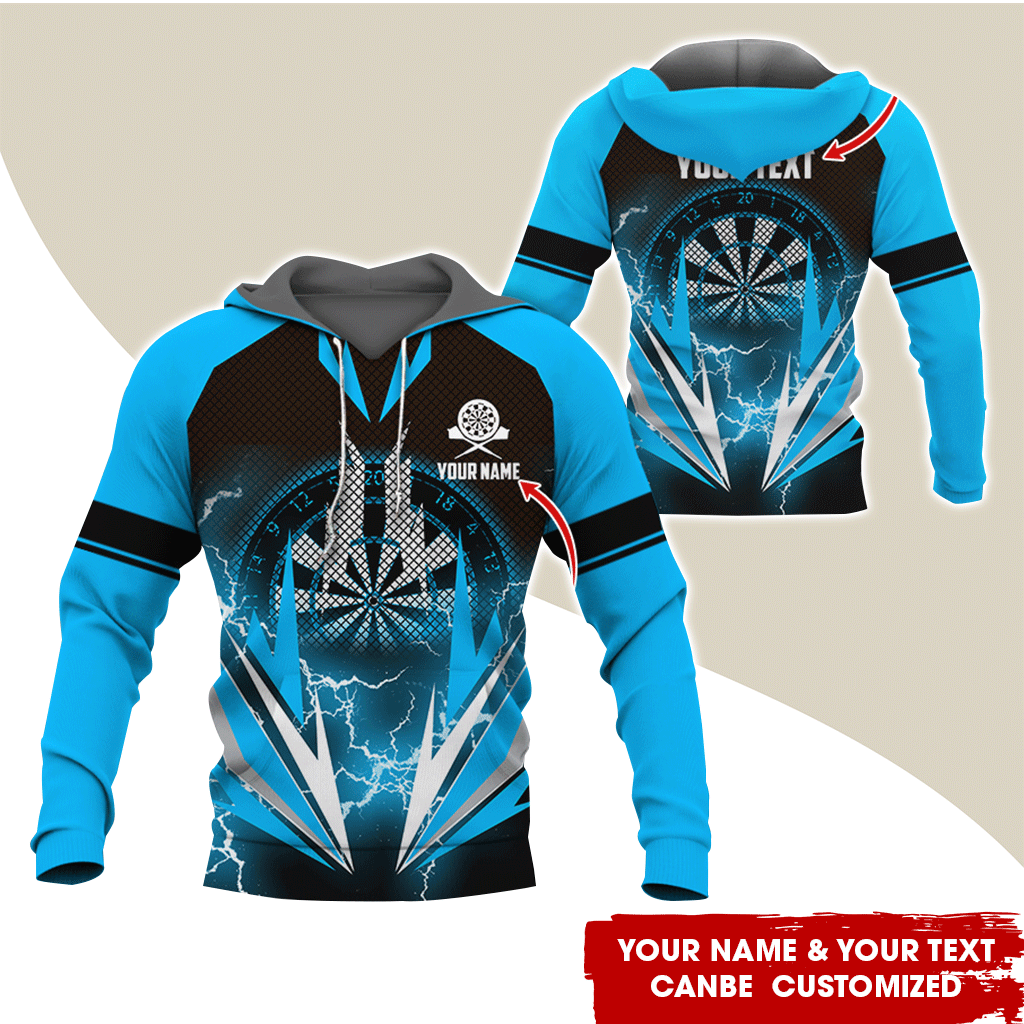 Customized Name Darts Thunder Premium Hoodie, Darts Pattern Hoodie, Perfect Gift For Darts Lovers, Friend, Family