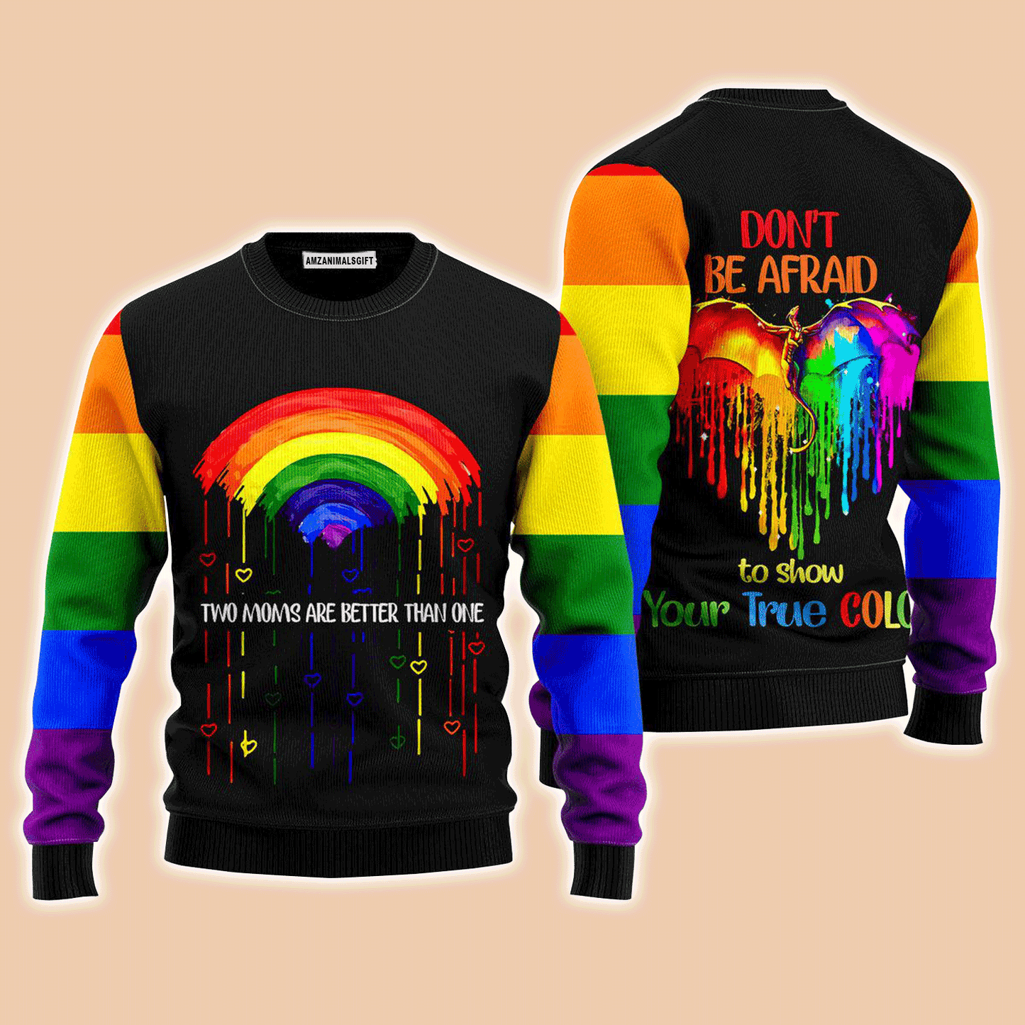 LGBT Sweater Don't Be Afraid to Show Your True Cold, Ugly Sweater For Men & Women, Perfect Outfit For Christmas New Year Autumn Winter