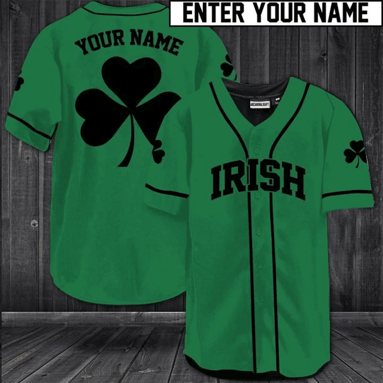 Customized Baseball Jersey Shirt - Personalized Name Irish Green Baseball Jersey Shirt For Men & Women, Perfect Gift For Baseball Lover