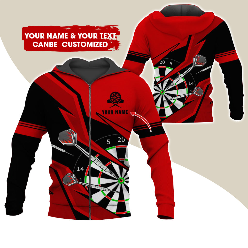 Customized Darts Premium Zip Hoodie, Personalized Name & Text Darts Team Zip Hoodie For Men & Women - Gift For Darts Lovers, Darts Players