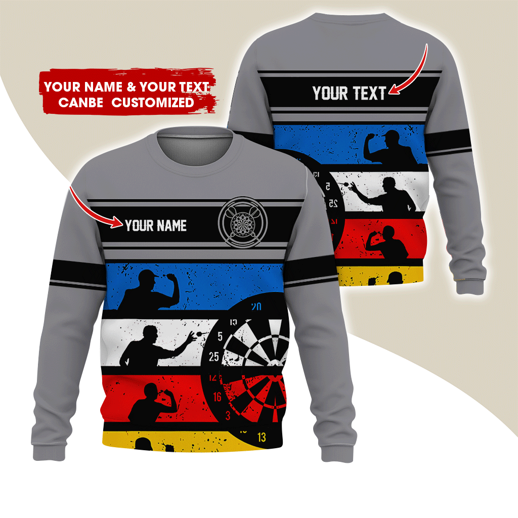 Customized Name Darts Sweatshirt, How To Play Darts Pattern Darts Shirts For Men & Women - Gift For Darts Lovers, Friend, Family