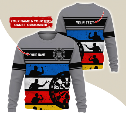 Customized Name Darts Sweatshirt, How To Play Darts Pattern Darts Shirts For Men & Women - Gift For Darts Lovers, Friend, Family