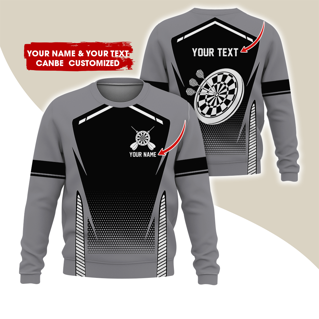 Customized Name Darts Sweatshirt, Dartboards Pattern Darts Shirts - Gift For Darts Lovers, Friend, Family