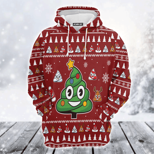Poop Premium Christmas Hoodie, Poop Christmas Tree Unisex Hoodie For Men & Women - Perfect Gift For Christmas, Family