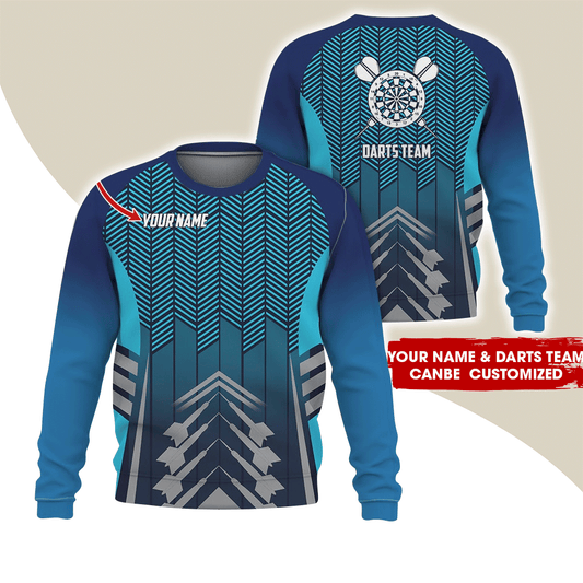 Customized Darts Sweatshirt, Dartsboards Sweatshirt Blue For Darts Player, Perfect Gift For Darts Lovers, Friend, Family