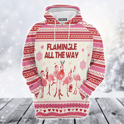 Flamingo Premium Christmas Hoodie, Flamingo Flamingle All The Way Unisex Hoodie For Men & Women - Perfect Gift For Christmas, Friends, Family