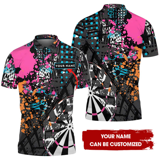 Custom Watercolor Darts Men Polo Shirt, Personalized Darts For Team Polo Shirt For Men, Perfect Gift For Darts Lovers, Darts Players
