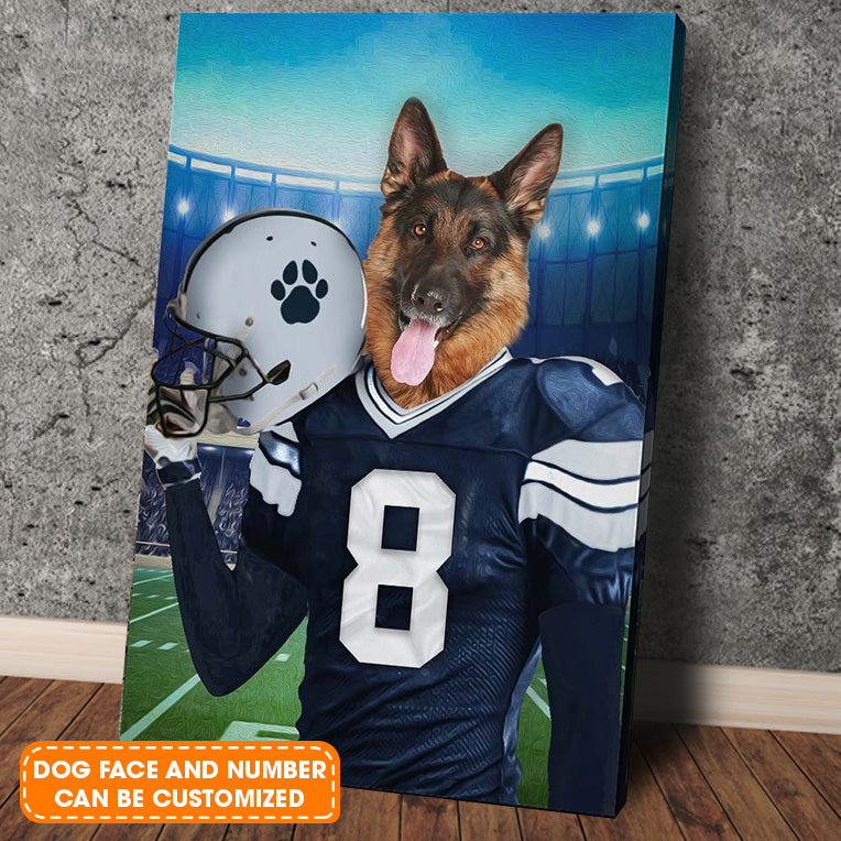The Dallas Fan Custom Pet Face Portrait Canvas - Pet Painting Portrait Canvas, Wall Art - Perfect Gift For The Dallas Fan, Pet Lovers