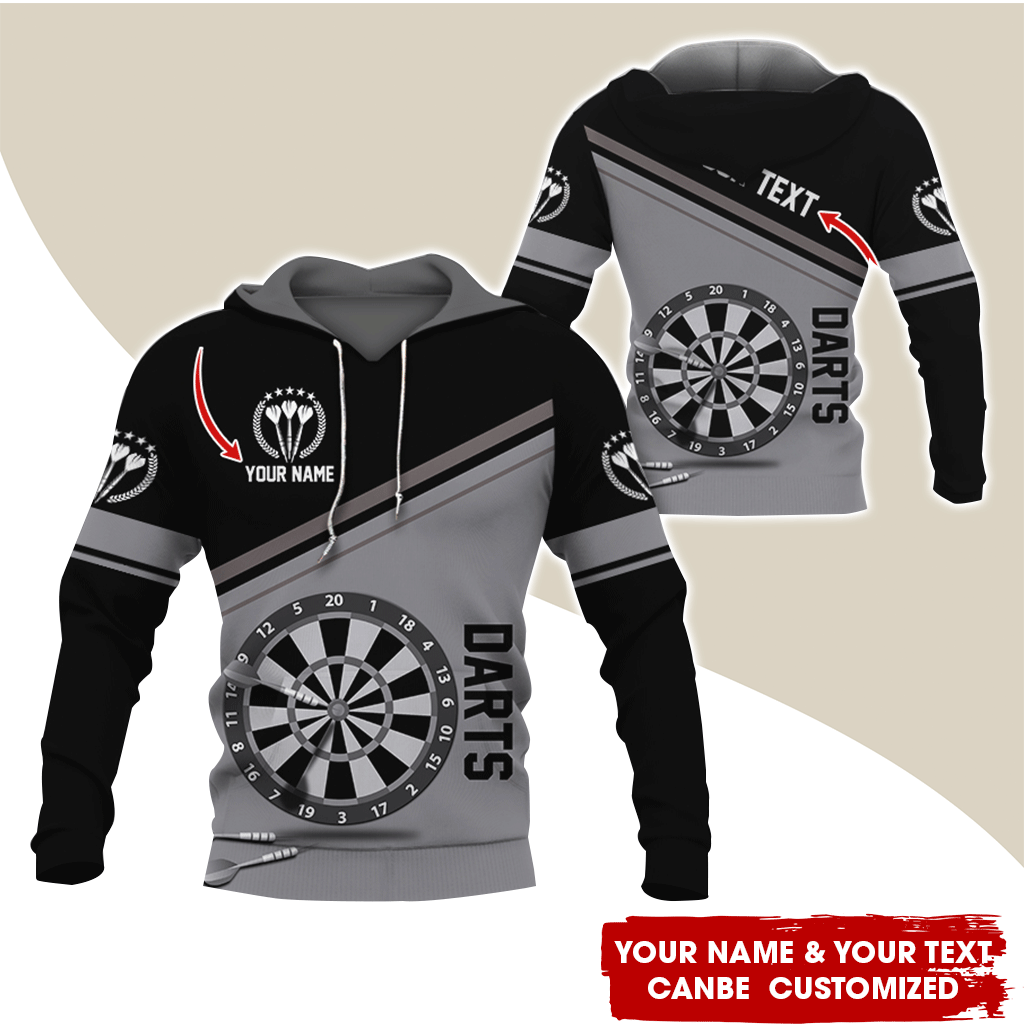Personalized Name & Text Darts Premium Hoodie, Darts Is My Life Hoodie For Darts Player, Perfect Gift For Darts Lovers, Friend, Family