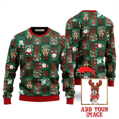 Custom Xmas Dog Santa And Deer Sweater, Ugly Sweater For Men & Women, Perfect Outfit For Christmas New Year Autumn Winter