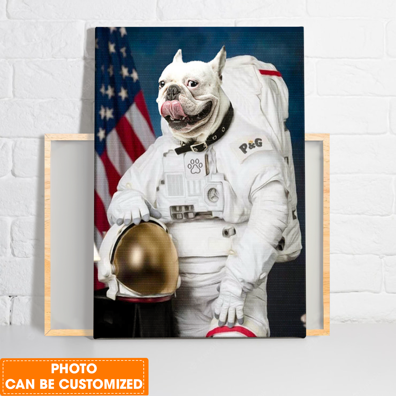 Personalized Dog Portrait Canvas, Astronaut Custom Pet Canvas, Perfect Gift For Dog Lovers, Friend, Family