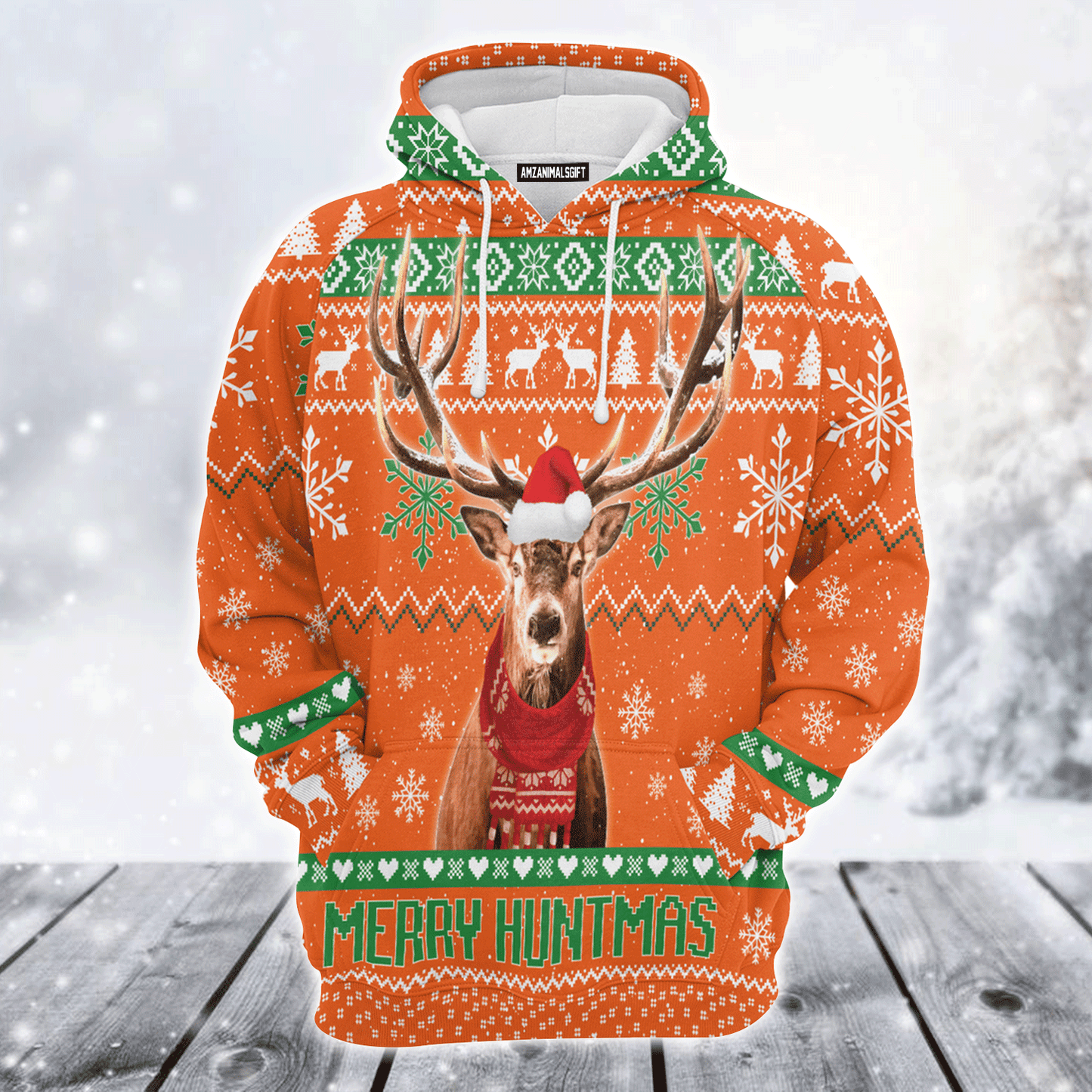 Deer Premium Christmas Hoodie, Merry Huntmas Funny Unisex Hoodie For Men & Women - Perfect Gift For Christmas, Hunter
