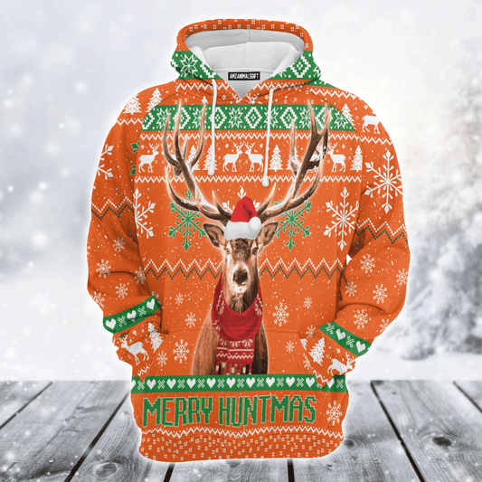Deer Premium Christmas Hoodie, Merry Huntmas Funny Unisex Hoodie For Men & Women - Perfect Gift For Christmas, Hunter