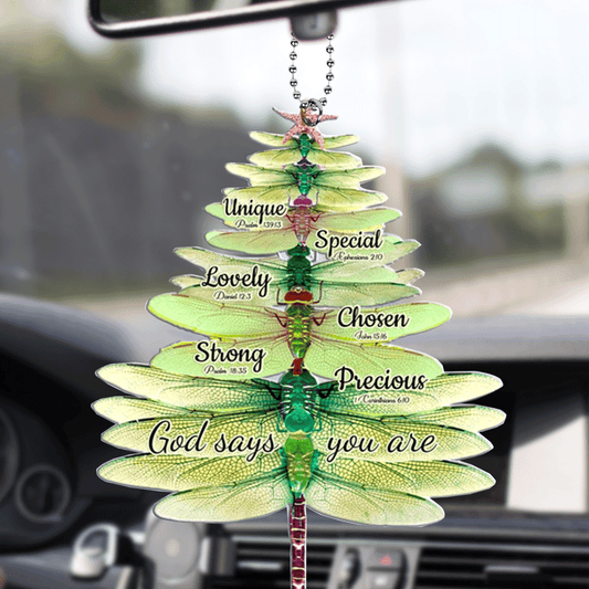 Dragonfly Christmas Tree You Are Unique Special Lovely Chosen Strong Precious Acrylic Ornament, Christmas Gift For Family