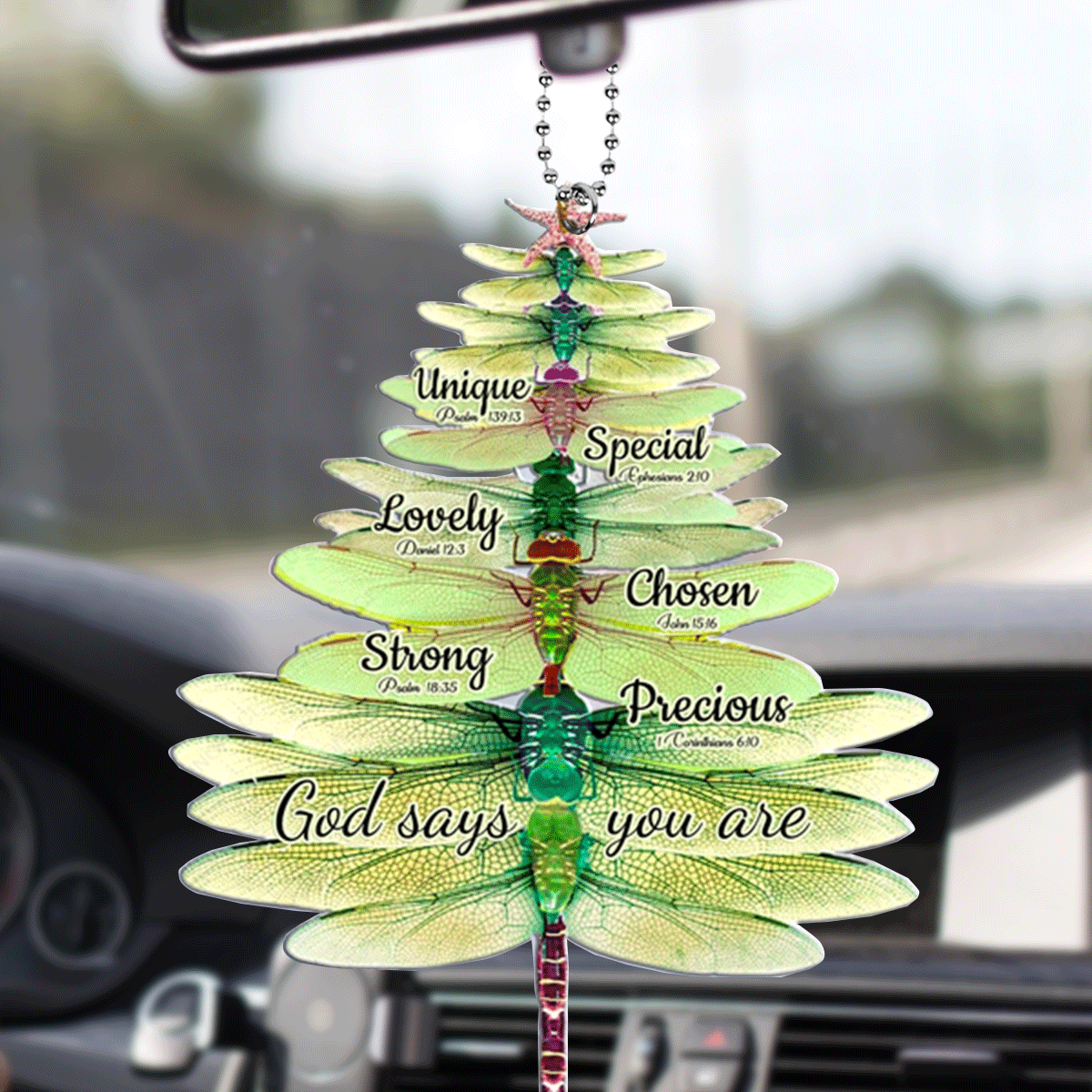 Dragonfly Christmas Tree You Are Unique Special Lovely Chosen Strong Precious Acrylic Ornament, Christmas Gift For Family