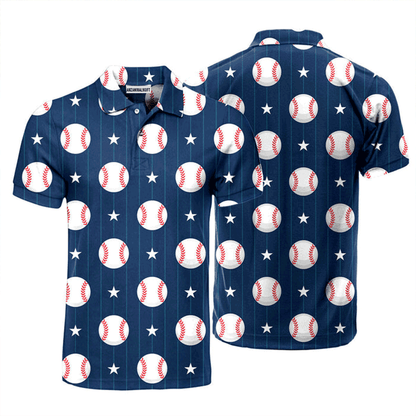 Baseball Men Polo Shirt, Baseball Sport Navy Polo Shirt For Men, Perfect Polo Shirt For Baseball Lovers
