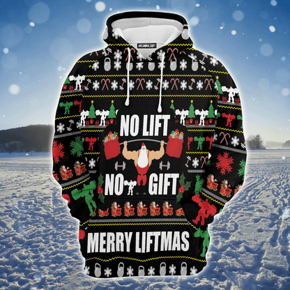 Gym Santa Premium Christmas Hoodie, No Lift No Gift Merrt Liftmas Unisex Hoodie For Men & Women - Perfect Gift For Christmas, Family