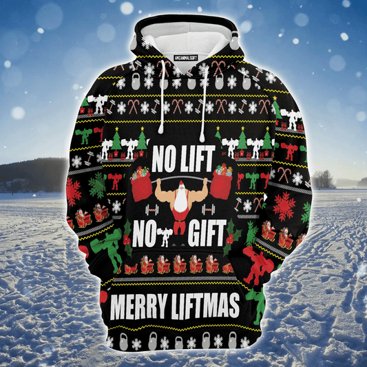 Gym Santa Premium Christmas Hoodie, No Lift No Gift Merrt Liftmas Unisex Hoodie For Men & Women - Perfect Gift For Christmas, Family
