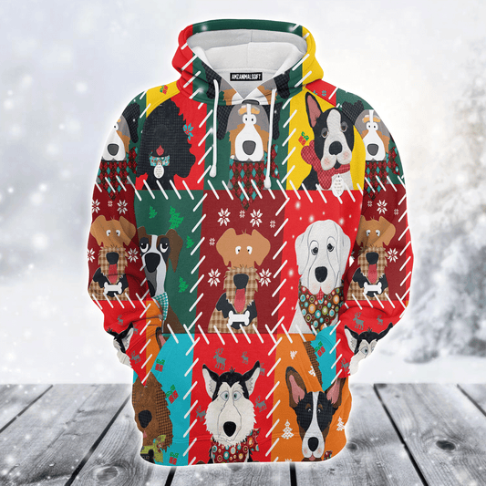 Dog Premium Christmas Hoodie, Cute Dog Face Christmas Unisex Hoodie For Men & Women - Perfect Gift For Christmas, Family, Dog Lover