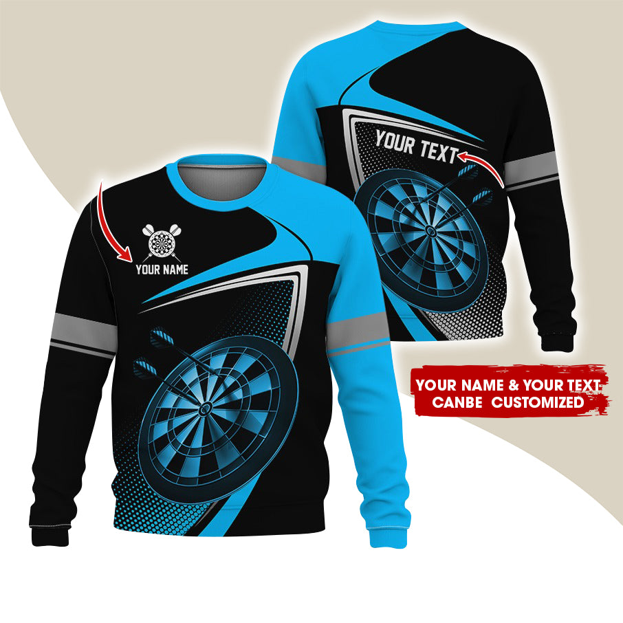 Customized Name & Text Darts Sweatshirt, Personalized Name Love Darts Sweatshirt For Men & Women - Gift For Darts Lovers, Darts Players