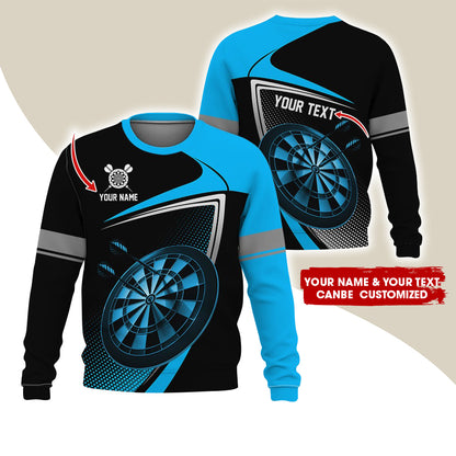Customized Name & Text Darts Sweatshirt, Personalized Name Love Darts Sweatshirt For Men & Women - Gift For Darts Lovers, Darts Players
