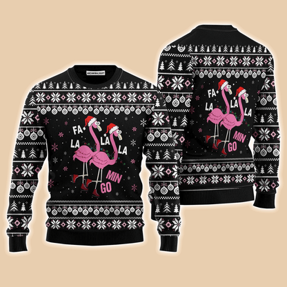 Cute Flamingo Sweater Falalala Mingo, Ugly Sweater For Men & Women, Perfect Outfit For Christmas New Year Autumn Winter