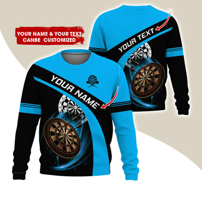 Customized Name & Text Darts Sweatshirt, Custom Darts Sweatshirt For Men & Women - Gift For Darts Lovers, Darts Players