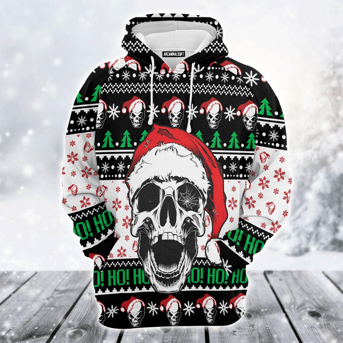 Skull Premium Christmas Hoodie, Skull Xmas Ho Ho Ho Unisex Hoodie For Men & Women - Perfect Gift For Christmas, Skull Lover
