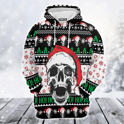 Skull Premium Christmas Hoodie, Skull Xmas Ho Ho Ho Unisex Hoodie For Men & Women - Perfect Gift For Christmas, Skull Lover