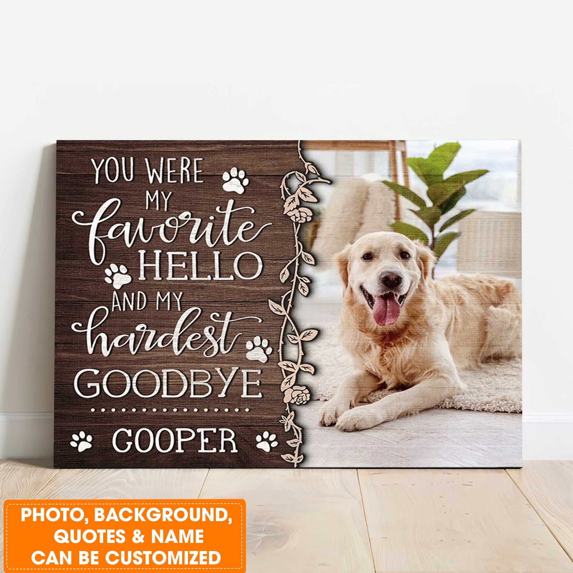 Personalized Dog Landscape Canvas, Custom Remember Pet Gift, Perfect Gift For Dog Lovers, Friends, Family