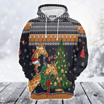 Giraffe Premium Christmas Hoodie, Giraffe Love Christmas Unisex Hoodie For Men & Women - Perfect Gift For Christmas, Giraffe Lover