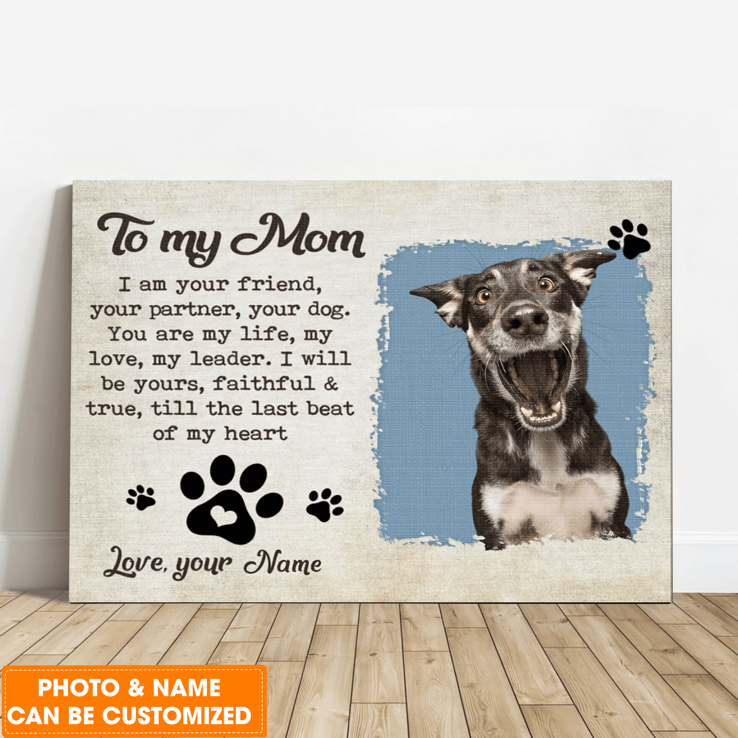 Personalized Dog Landscape Canvas, Custom Gift For Dog Mom I Am Your Friend Your Partner Canvas, Perfect Gift For Dog Lovers, Friend, Family