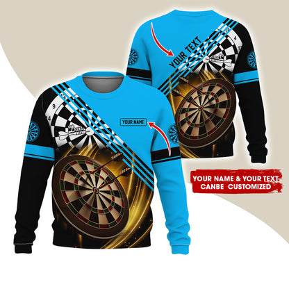 Customized Name & Text Darts Sweatshirt, Personalized Name Darts Uniform Sweatshirt For Men & Women - Gift For Darts Lovers, Darts Players