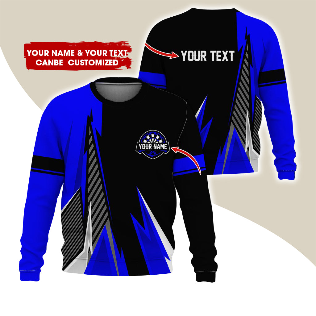 Customized Name & Text Darts Sweatshirt, Personalized Darts Play Sweatshirt For Men & Women - Gift For Darts Lovers, Darts Players