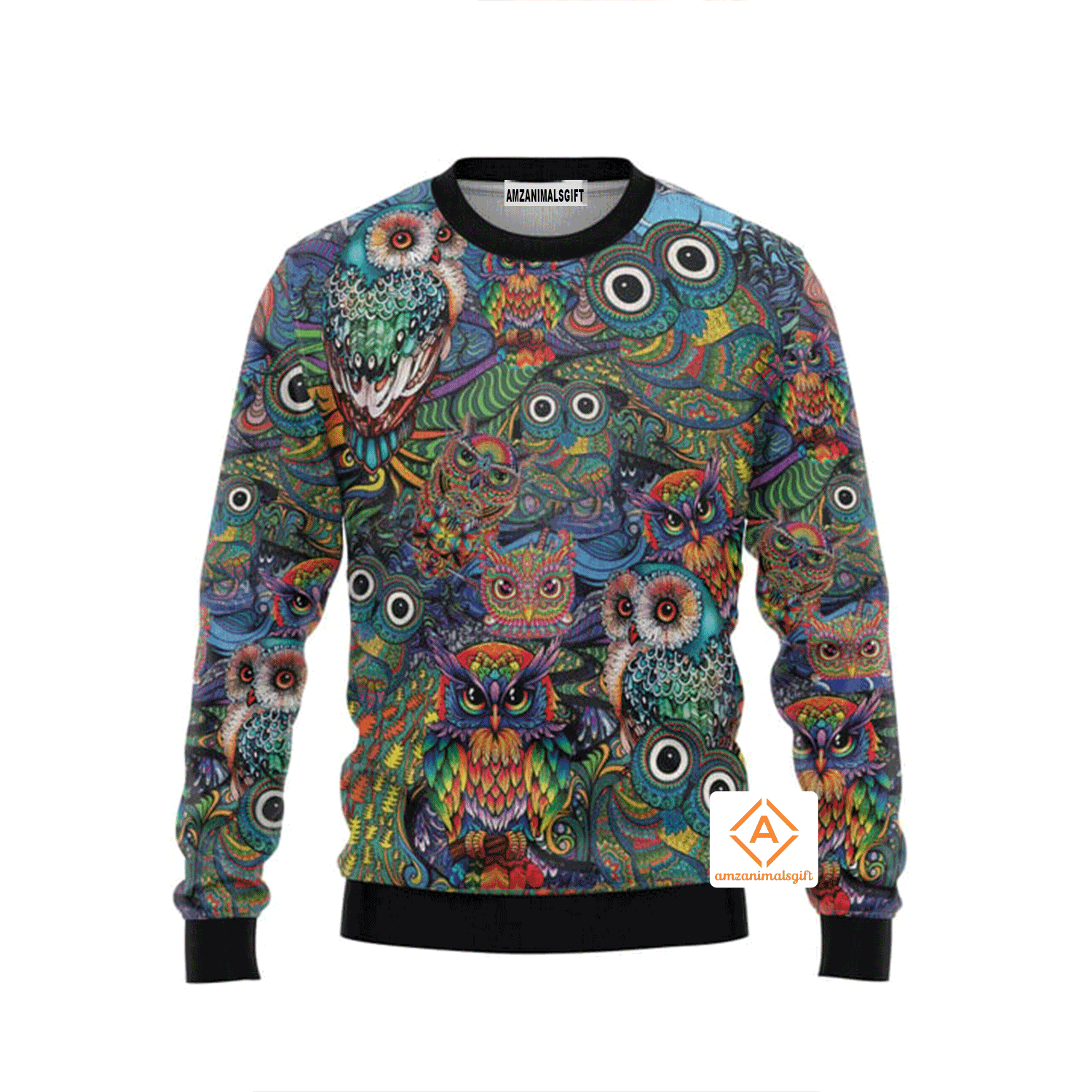 Hippie Owls Peace Life Mix Color Sweater, Ugly Sweater For Men & Women, Perfect Outfit For Christmas New Year Autumn Winter