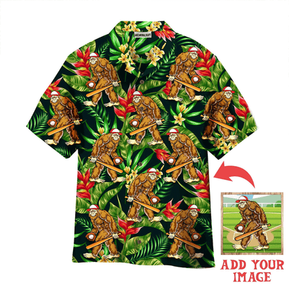 Customized Baseball Hawaiian Shirts, Custom Funny Bigfoot Baseball Hawaiian Shirt - Perfect Gift For Men & Woman, Baseball Lovers