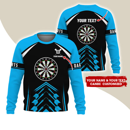 Customized Name & Text Darts Sweatshirt, Personalized Dartboard Uniform Sweatshirt For Men & Women - Gift For Darts Lovers, Darts Players