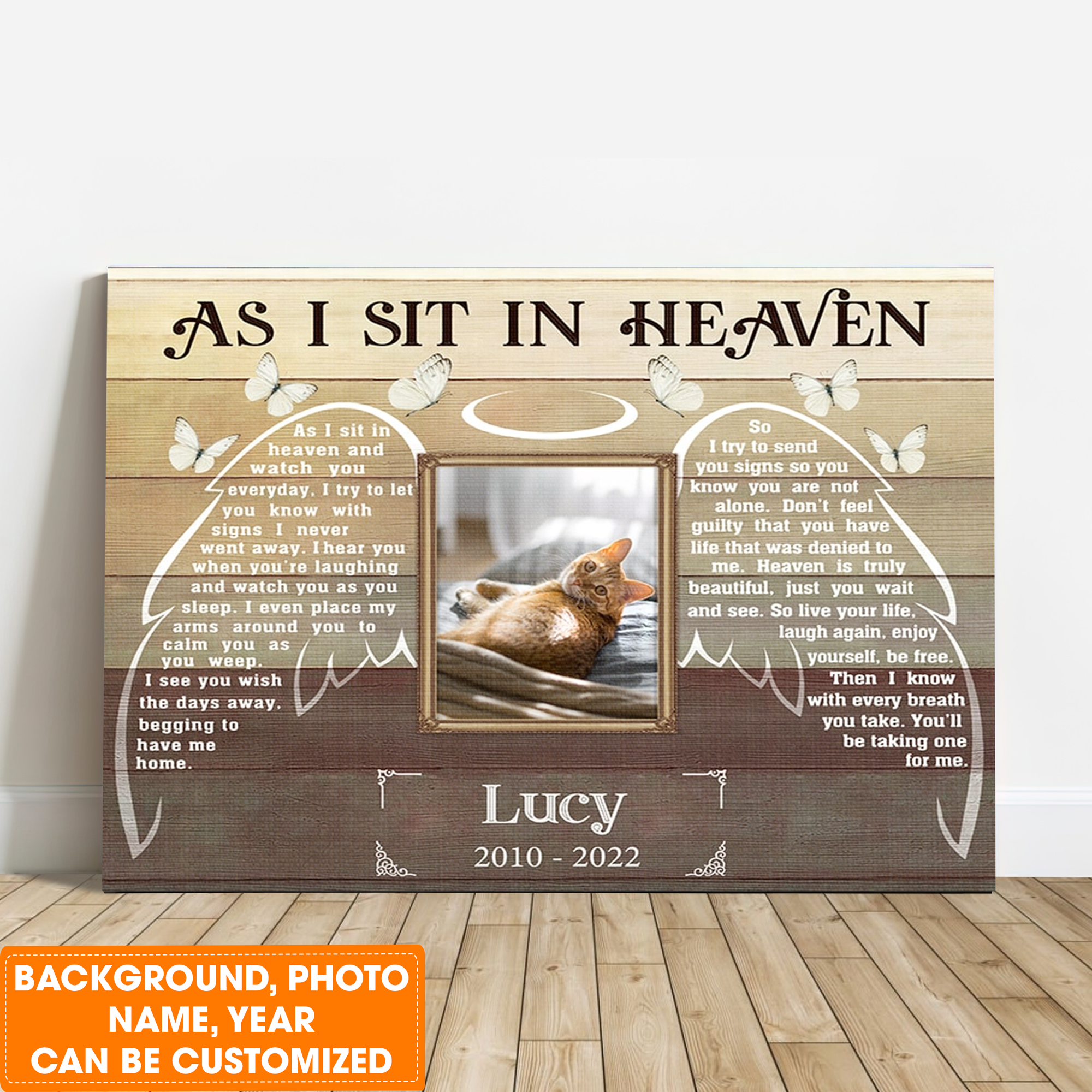 Personalized Dog Landscape Canvas, As I Sit In Heaven Canvas, Custom Photo & Name Dog Canvas, Perfect Gift For Dog Lovers, Friends, Family