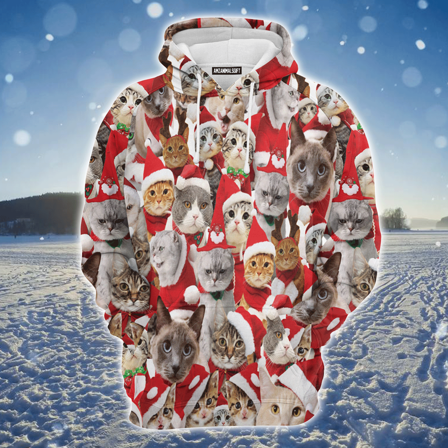 Cats Premium Christmas Hoodie, Lovely Cats Christmas Unisex Hoodie For Men & Women - Perfect Gift For Christmas, Cats Lovers