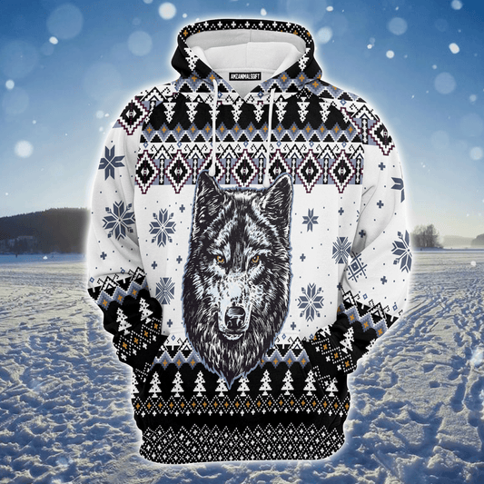 Wolf Premium Christmas Hoodie, Awesome Wolf Christmas Unisex Hoodie For Men & Women - Perfect Gift For Christmas, Wolf Lover