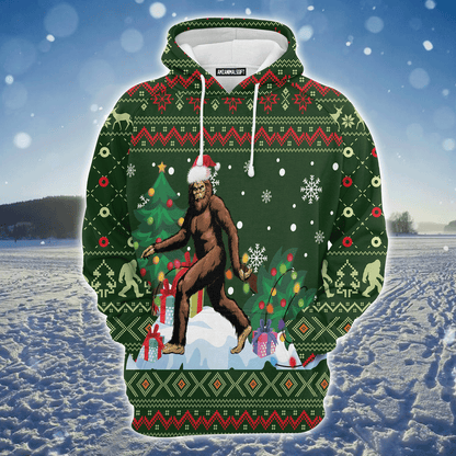 BigFoot Premium Christmas Hoodie, BigFoot Xmas Christmas Pattern Unisex Hoodie For Men & Women - Perfect Gift For Christmas, BigFoot Lover