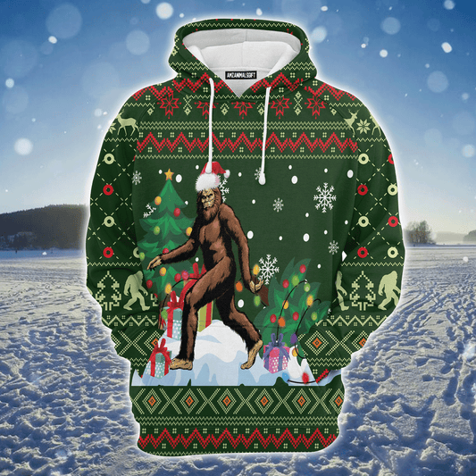 BigFoot Premium Christmas Hoodie, BigFoot Xmas Christmas Pattern Unisex Hoodie For Men & Women - Perfect Gift For Christmas, BigFoot Lover